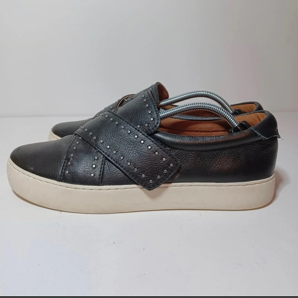 Frye NINA Leather Slip-on Studded Sneaker Black Women's Size 9M - Picture 2 of 10